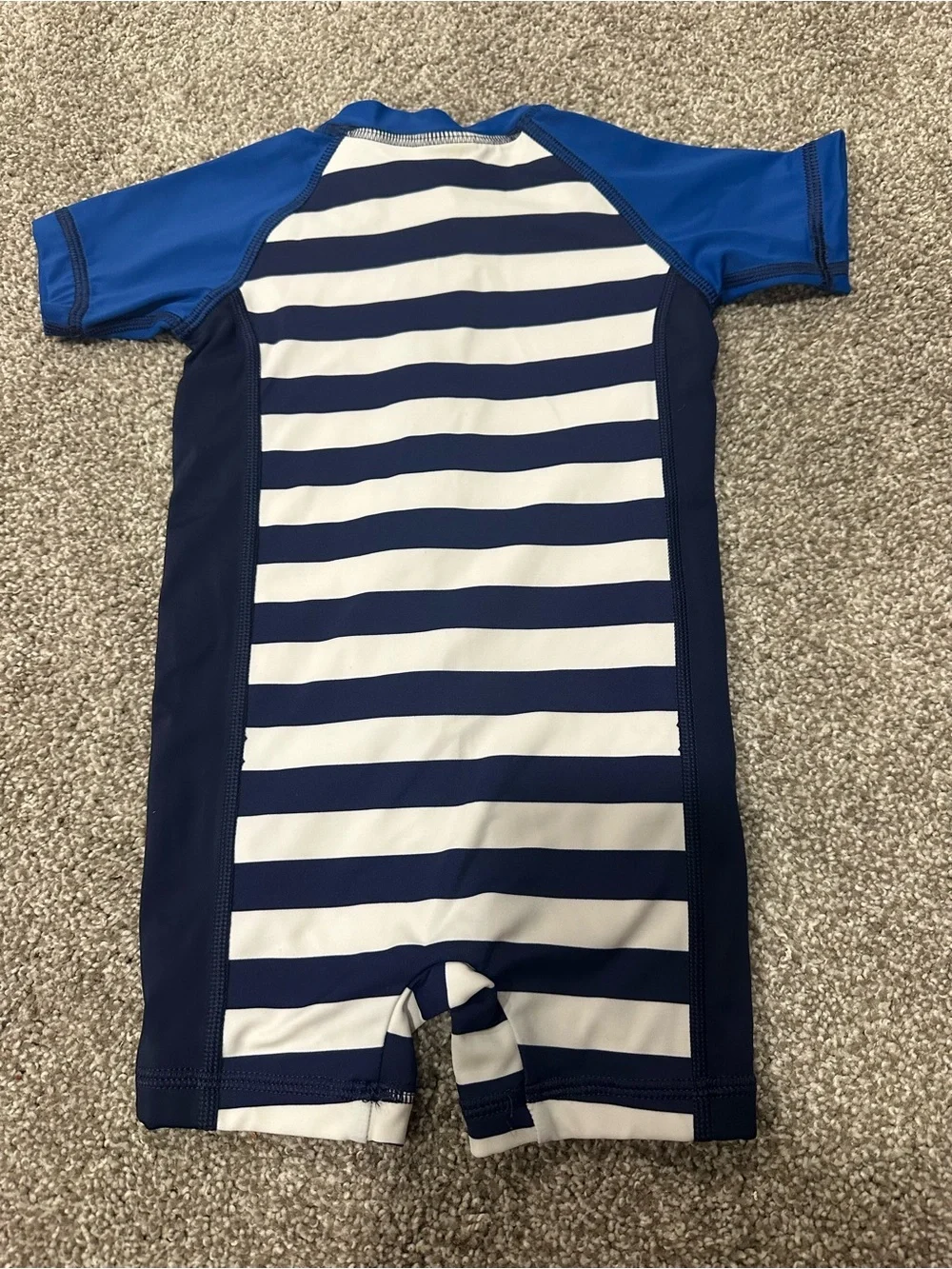 Hanna Andersson Boys Swimsuit Size 80 cm 18-24 months Blue White Striped